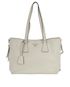 Expandable Tote Bag, &pound;400, Handbags, Cream, Leather, Front view